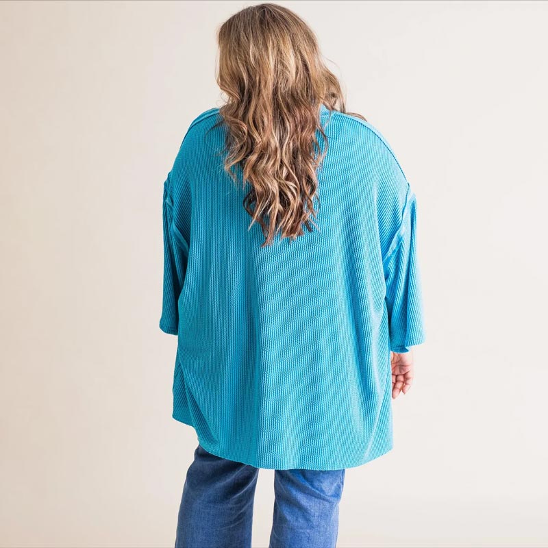 2024 New Oversize High-neck Urban Ribbed Top for Women
