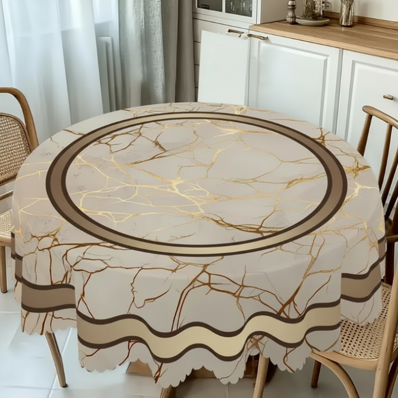 ⏰Waterproof Marble-Print Tablecloth
