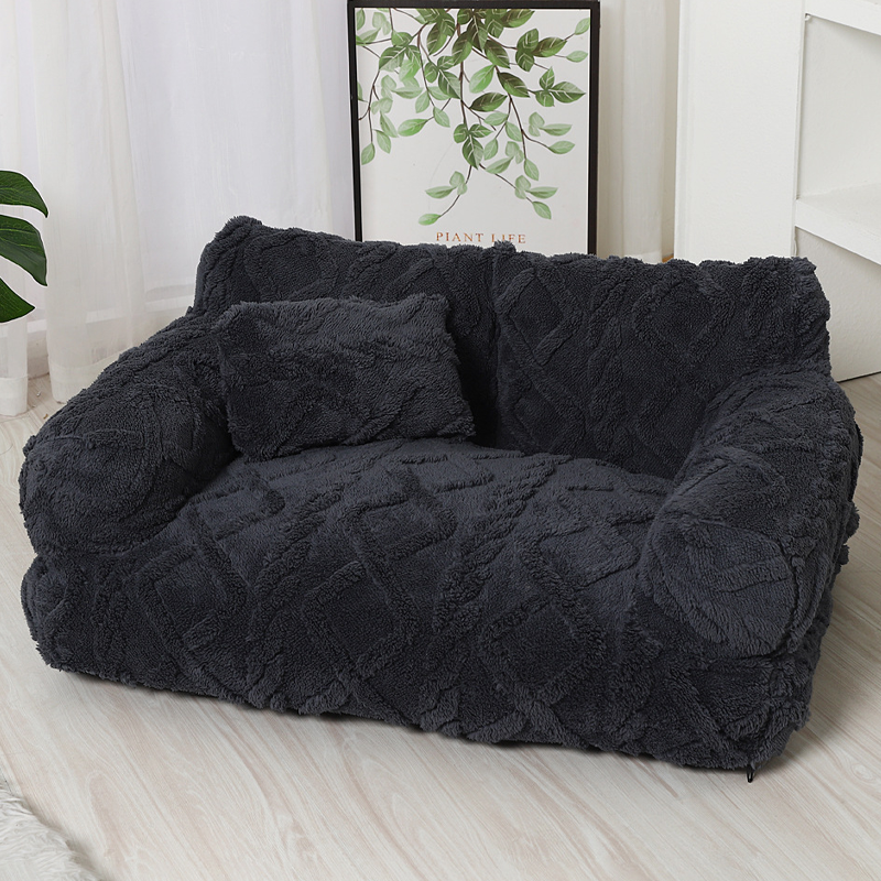 ๐ Plush Calming Pet Sofa Bed โ Raised Rim, Removable Cover & Non-Slip Bottom for Cats & Dogs ๐๏ธ๐พ