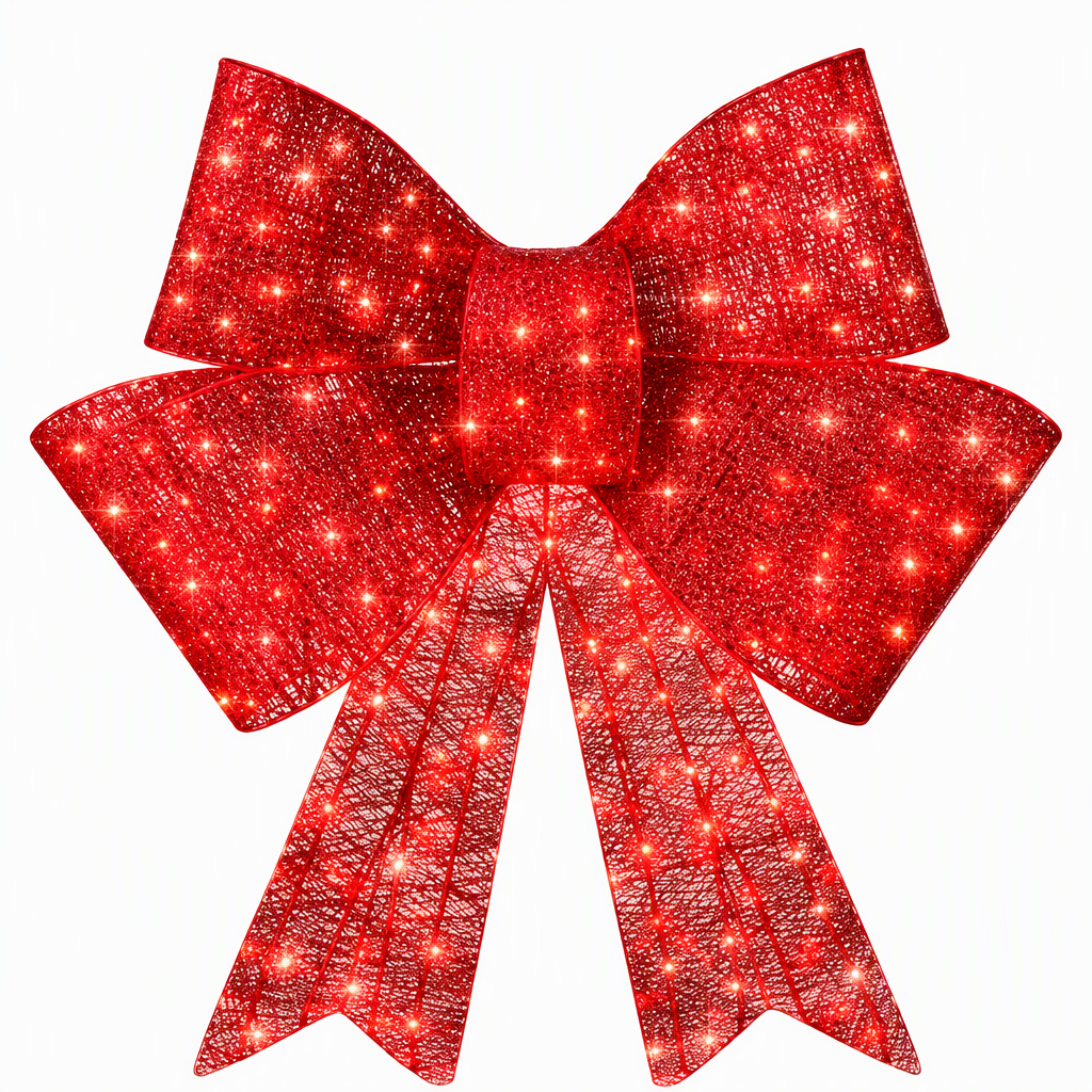 📢📢50% OFF !! ⏰Weatherproof LED Pre-Lit Christmas Bow