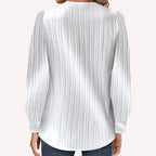 Solid Color Raglan Neck Pleated Long Sleeve Women's Top