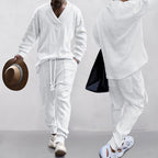 💥Men's 2-Piece V-Neck Baggy Sweatshirt & Joggers Set