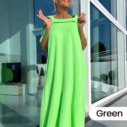 🏖️Summer Specials💃Women's Cold Shoulder Casual Maxi Dress