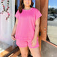 Women's Fashion Summer Square Patterned Top & Short Pants Set
