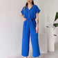 💖 Women's V-Neck Short Sleeve V-Neck Casual Jumpsuit