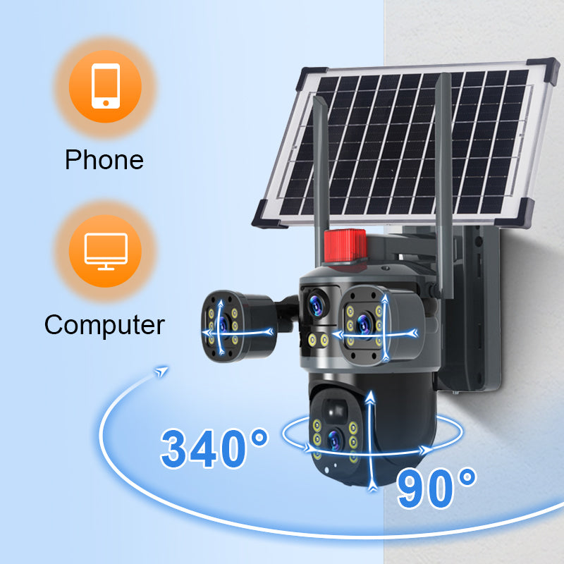 💥New Hot Sale🎥 Triple-Lens Solar 360° Dome Camera✈️ free shipping