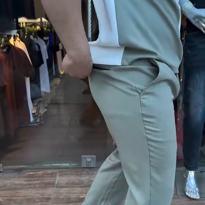 🔥 Trending This Summer! 💁‍♀️ Men's Casual Crew Neck Top and Pants Set