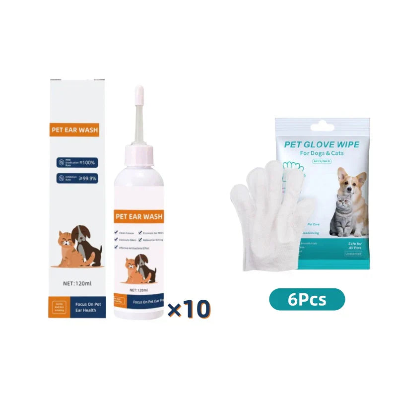 📢✨ Pet Ear Cleaner - Gentle Formula with Soothing Aloe for Dogs & Cats, Prevents Infections & Odor 🌿