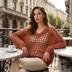 🌸New Arrival🌸Women’s Casual Solid Color Crochet Knit Top