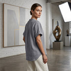 Fashion Loose Solid Color Short Sleeve Top