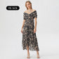 💖 Women's Off-the-Shoulder V-Neck Printed Dress