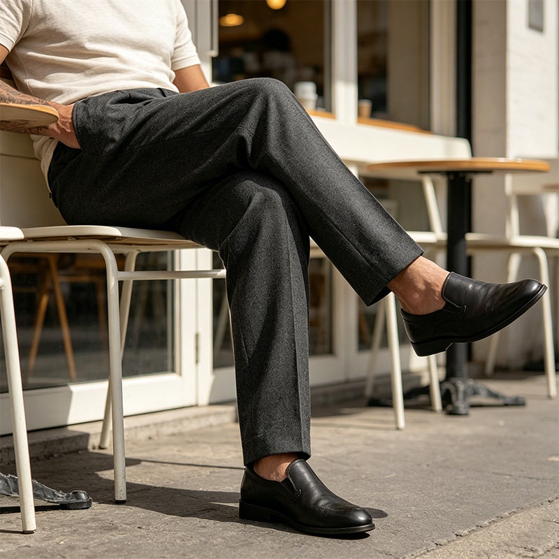 🥳Men's Casual Wide-Leg Pants – Breezy pleated front, easy pull-on style👖