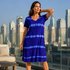 👗Tie-dye Striped Short-sleeved Loose T-shirt Dress