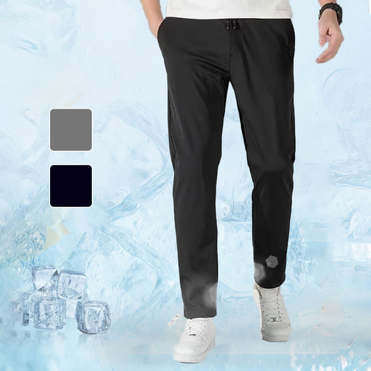 Elastic Waist Straight-Leg Pants for Men