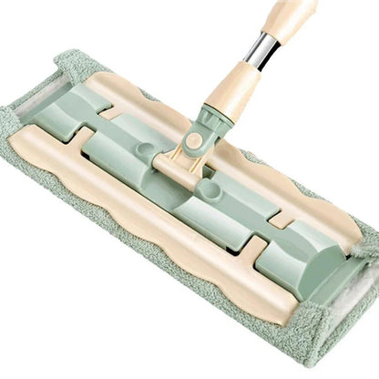Flat Mop with Stainless Steel Handle, come with Reusable Washable Mop Cloths