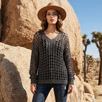 🌸New Arrival🌸Women’s Casual Solid Color Crochet Knit Top