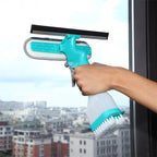 4 in 1 Multi-Function Glass Cleaner - Wiper Squeegee Brush And Sprayer In One Unit!