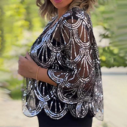 Women’s Elegant Sequin Beaded Shawl