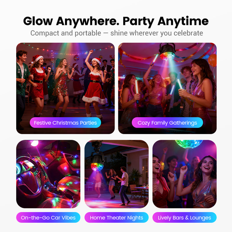🎄 FESTIVE FEAST DEAL! 🔥Colorful Rotating Magic Disco Ball Light