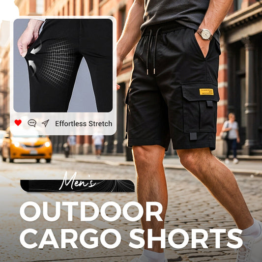 🩳 Men's Cargo Shorts with Drawstring – Easy pull-on, multi-pockets. Lightweight & comfy. Perfect for walks or gardening.
