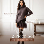 🔥Turtleneck Sweater Mini Dress Set