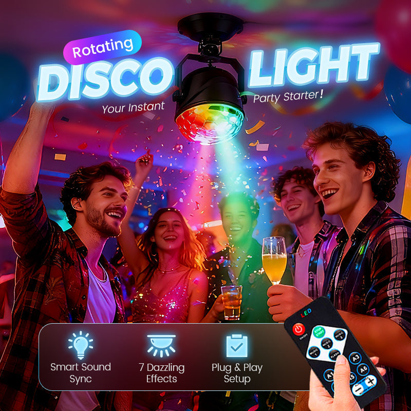 🎄 FESTIVE FEAST DEAL! 🔥Colorful Rotating Magic Disco Ball Light