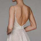 Stylish V-neck Spaghetti Strap A-line dress