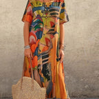 💃Elegant Mulberry Silk Tropical Breeze Dress