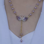 ⏳Time-Limited Special⏰Purple Double Swan Pendant Necklace – Fairy Elegance & Trendy