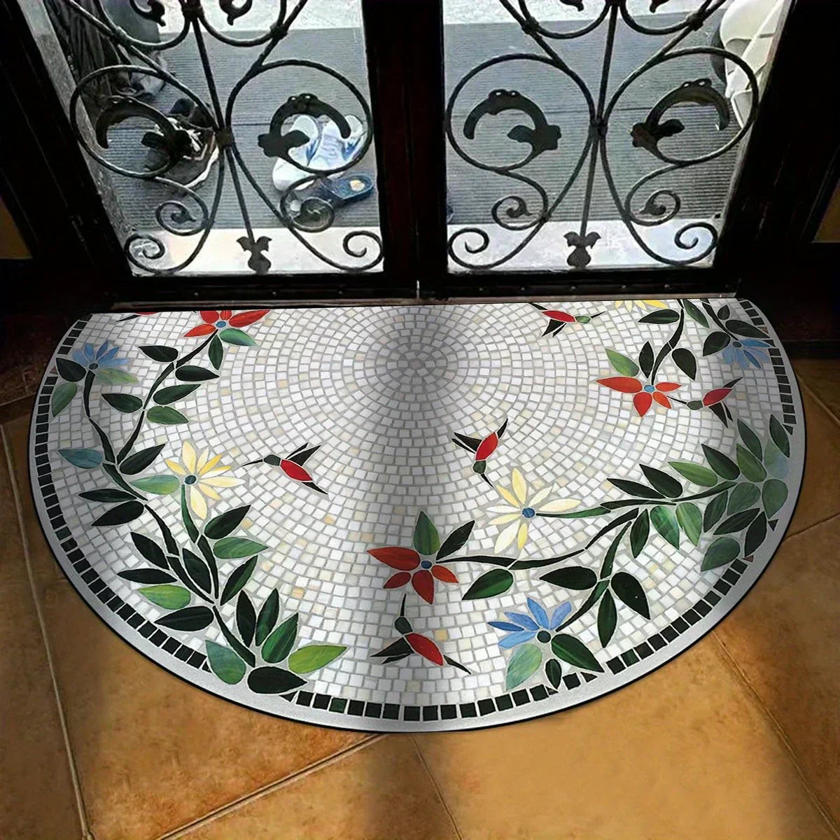 💖Boho Style Semicircular Door Mat - Non Slip Soft Floor Carpet