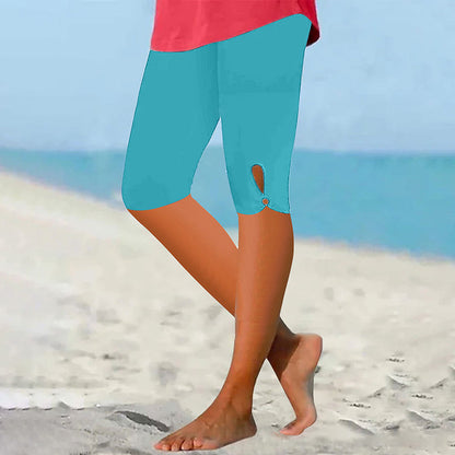 Tummy Control Knee Length Capri Leggings for Women