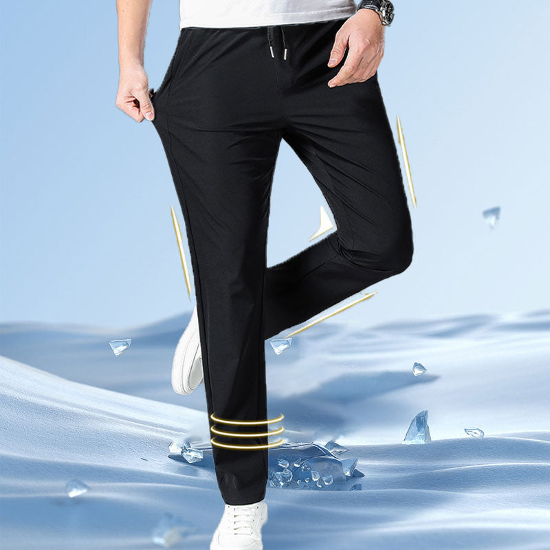 Elastic Waist Straight-Leg Pants for Men