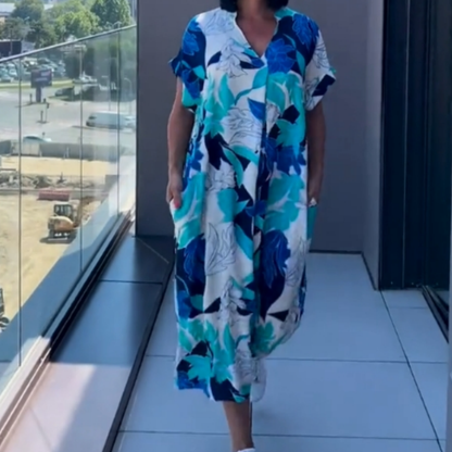 👗Women's Casual Elegant Printed V-Neck Dress