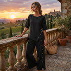 ⏳Time-Limited Special⏰Women's Irregular Hem Top & Wide Leg Pants Two-Piece Set