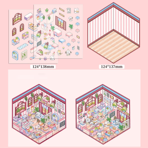 DIY 3D House Stickers