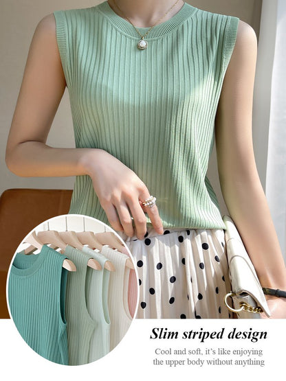 HOT SALE Women's Vest Thin Knitted Sleeveless Top