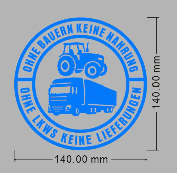 Car Vinyl Sticker: No Farmers No Food - No Trucks No Deliveries