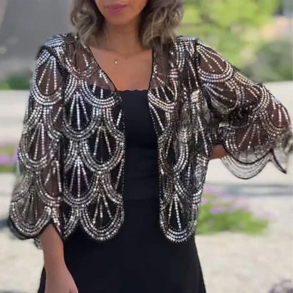 Women’s Elegant Sequin Beaded Shawl