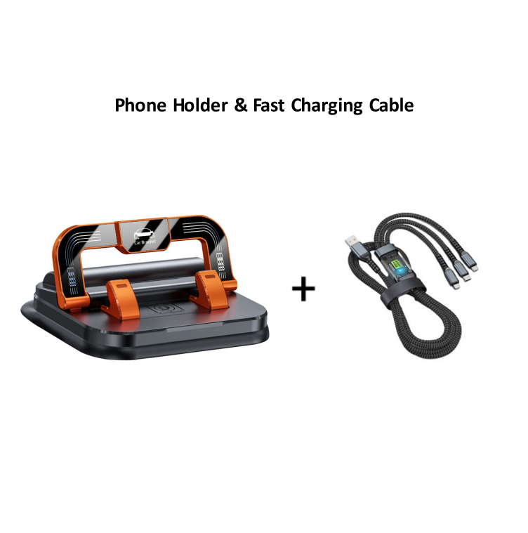 📱✨ 360° Rotating Foldable Phone Holder - Universal Compatibility with Anti-Slip Base for Desk, Car & Travel Use 🚗💻