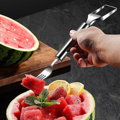 🍉2 in 1 Stainless Steel Fruit Cutter Fork Slicer