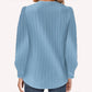 Solid Color Raglan Neck Pleated Long Sleeve Women's Top