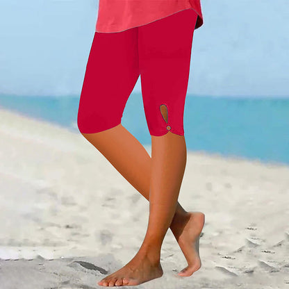 Tummy Control Knee Length Capri Leggings for Women