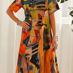 💃Elegant Mulberry Silk Tropical Breeze Dress