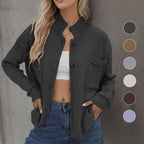 Casual Solid Color Button Front Knit Cardigan