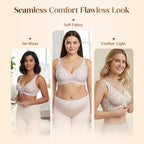 Jelly Wireless Womens Comfortable Wireless Bras Push Up Bralettes Seamless Tshirts Bras Deep V Everyday Bras