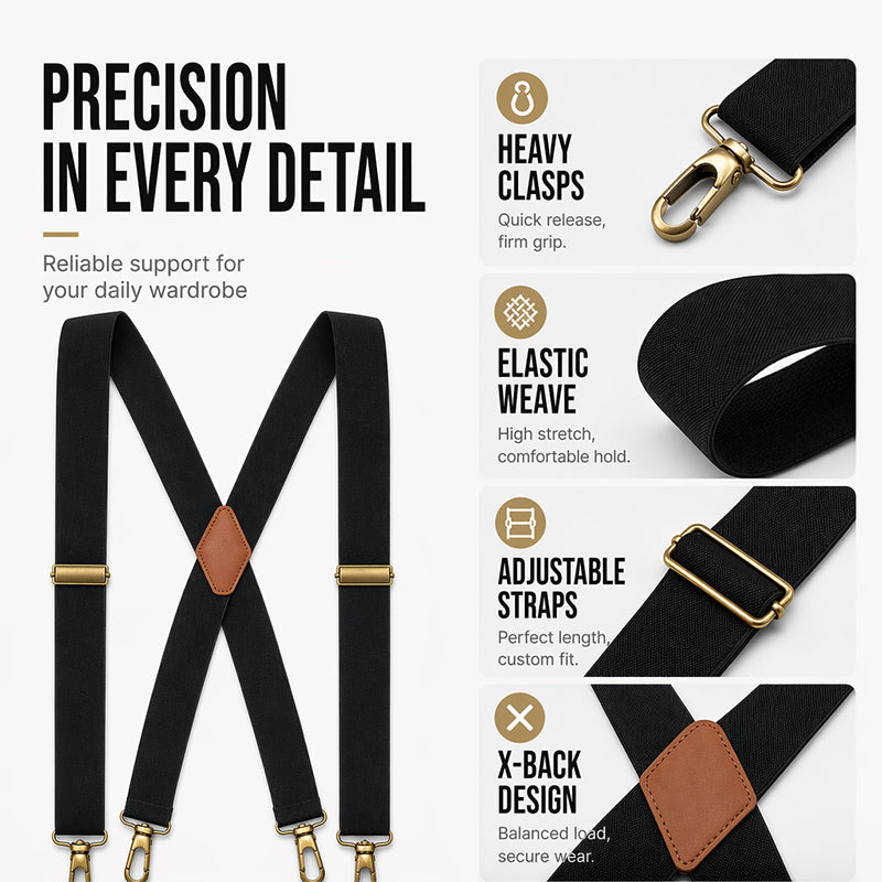 🧵👖🌀Universal X-Shaped High-Elastic Suspenders – Stretchy & Breathable, No More Sagging Pants, Perfect for Work, Leisure, or Active Days 🏃‍♂️💨