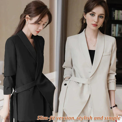 🌈Hot Sale✨Women's Designer Lace-Up Suit Versatile Spring and Fall Women's Clothing