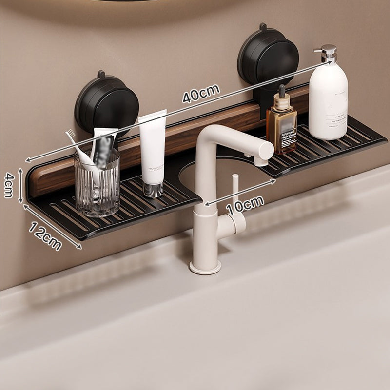 💥 Walnut Suction Cup Bathroom Shelf