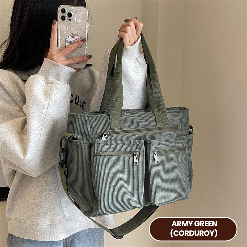 Vintage Solid Color Shoulder Bag