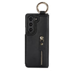 Elegant PU Leather Wallet Phone Case for Samsung with Ring Buckle